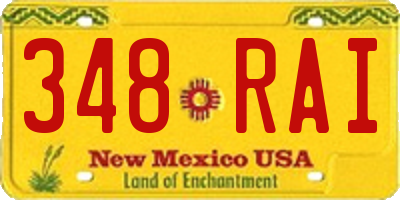 NM license plate 348RAI