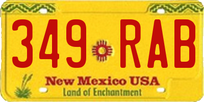 NM license plate 349RAB