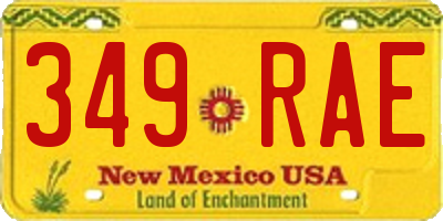 NM license plate 349RAE