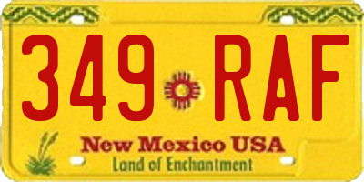 NM license plate 349RAF