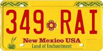 NM license plate 349RAI