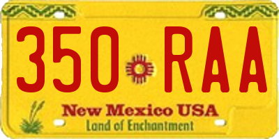 NM license plate 350RAA
