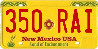 NM license plate 350RAI