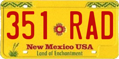 NM license plate 351RAD