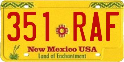 NM license plate 351RAF
