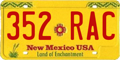 NM license plate 352RAC