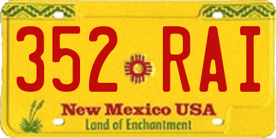 NM license plate 352RAI