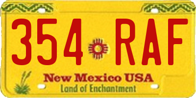 NM license plate 354RAF