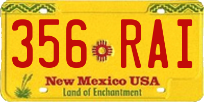 NM license plate 356RAI