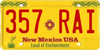 NM license plate 357RAI