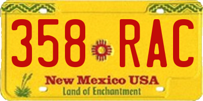 NM license plate 358RAC