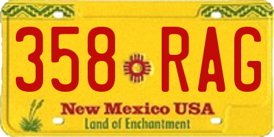 NM license plate 358RAG