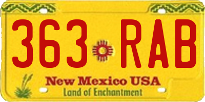 NM license plate 363RAB