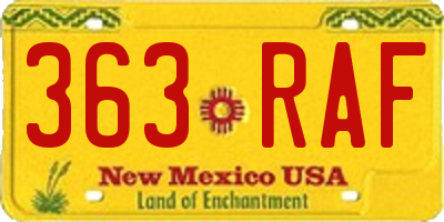 NM license plate 363RAF