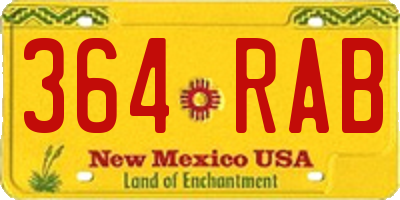 NM license plate 364RAB