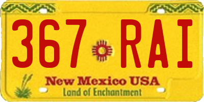 NM license plate 367RAI