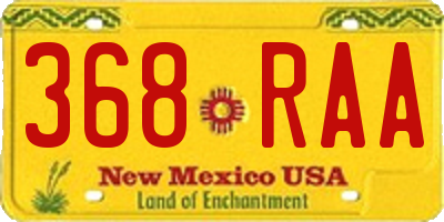 NM license plate 368RAA