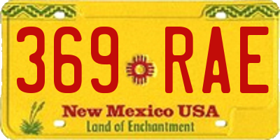 NM license plate 369RAE