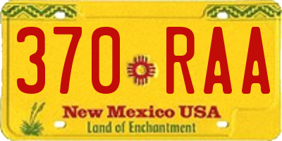 NM license plate 370RAA