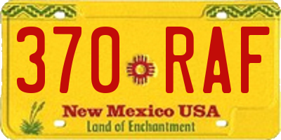 NM license plate 370RAF