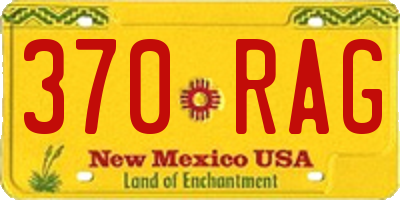 NM license plate 370RAG