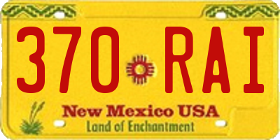 NM license plate 370RAI