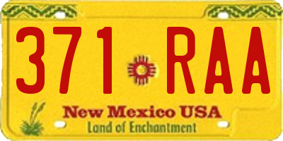 NM license plate 371RAA