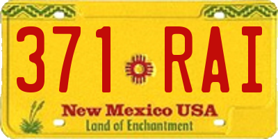 NM license plate 371RAI