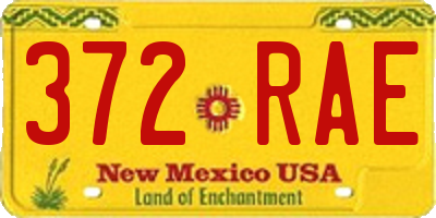 NM license plate 372RAE