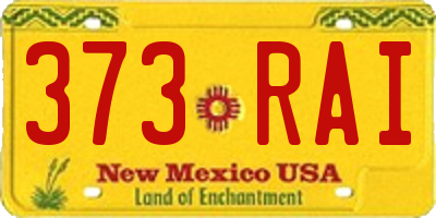 NM license plate 373RAI