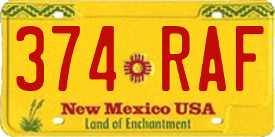 NM license plate 374RAF