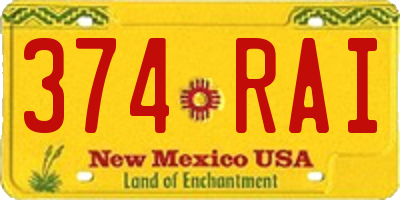 NM license plate 374RAI