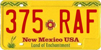 NM license plate 375RAF
