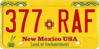 NM license plate 377RAF