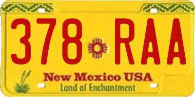 NM license plate 378RAA