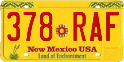 NM license plate 378RAF
