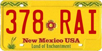 NM license plate 378RAI