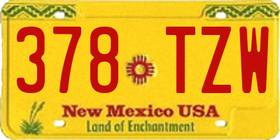 NM license plate 378TZW