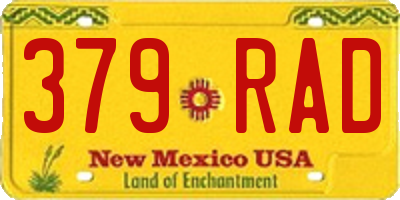 NM license plate 379RAD