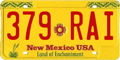 NM license plate 379RAI