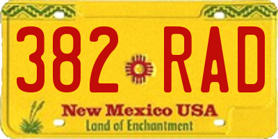 NM license plate 382RAD