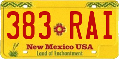 NM license plate 383RAI