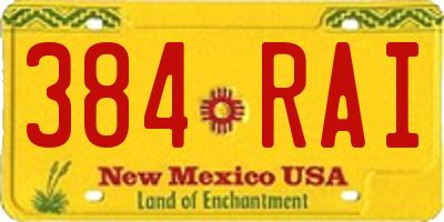 NM license plate 384RAI