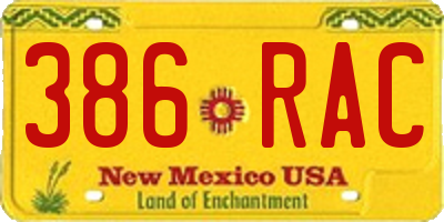 NM license plate 386RAC