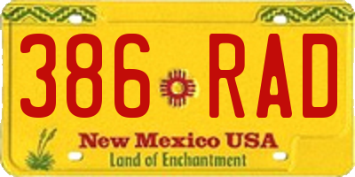 NM license plate 386RAD