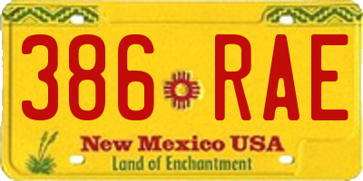 NM license plate 386RAE