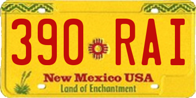 NM license plate 390RAI