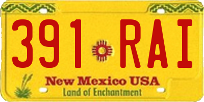 NM license plate 391RAI