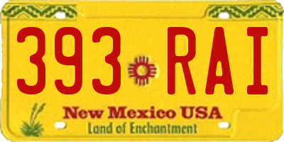 NM license plate 393RAI