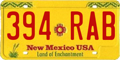 NM license plate 394RAB